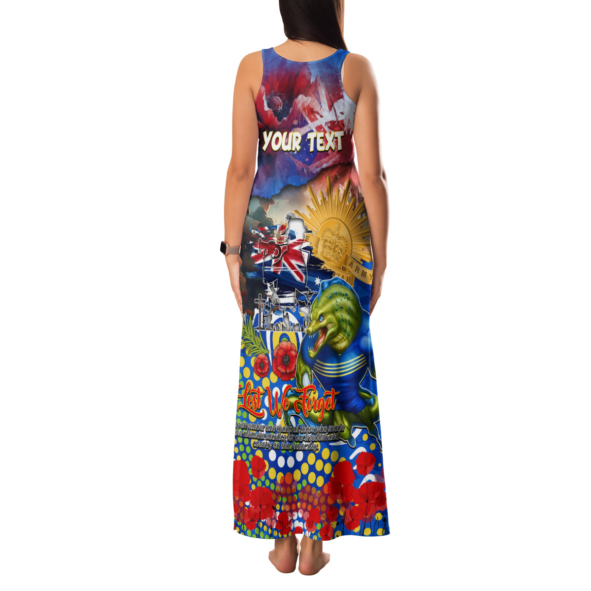 Personalised Australia Rugby Eels ANZAC Family Matching Tank Maxi Dress and Hawaiian Shirt Parramatta Scratch Style