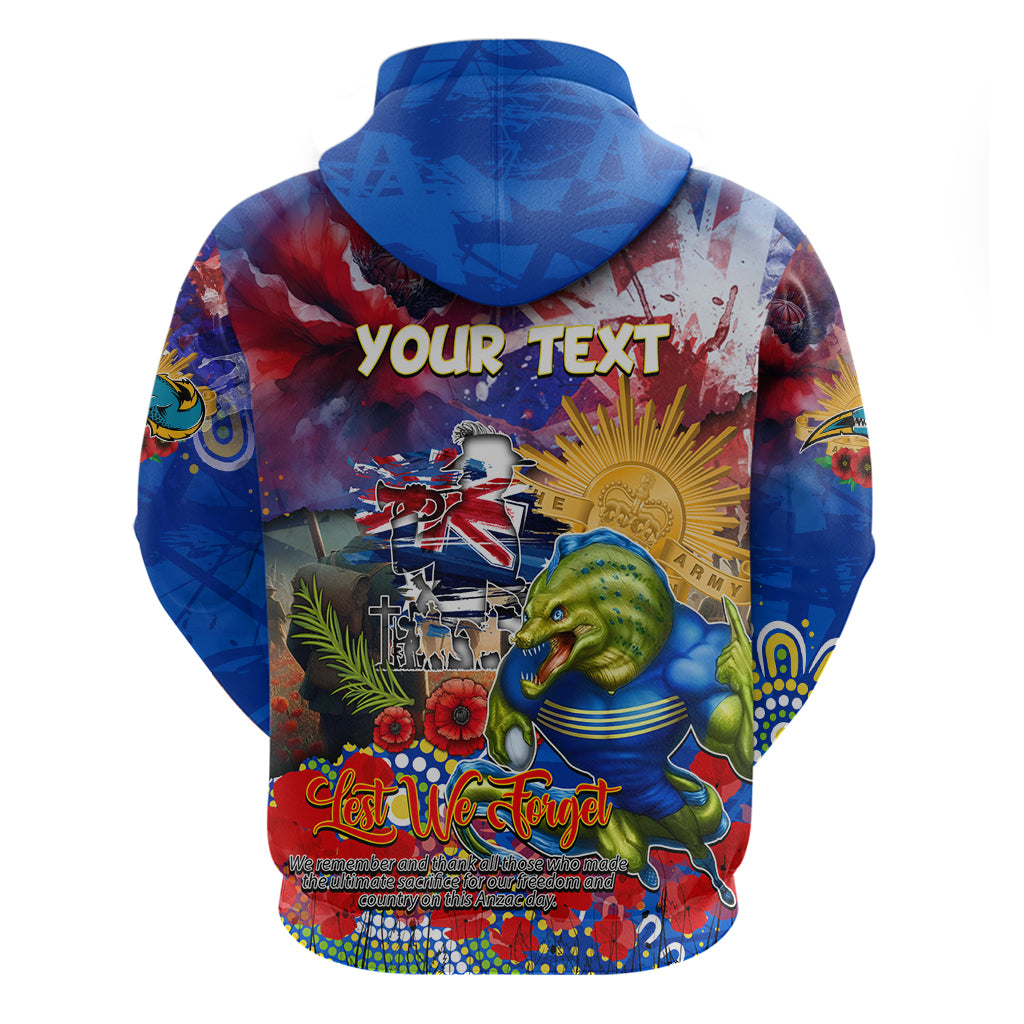 Personalised Australia Rugby Eels ANZAC Hoodie Parramatta Scratch Style - Vibe Hoodie Shop