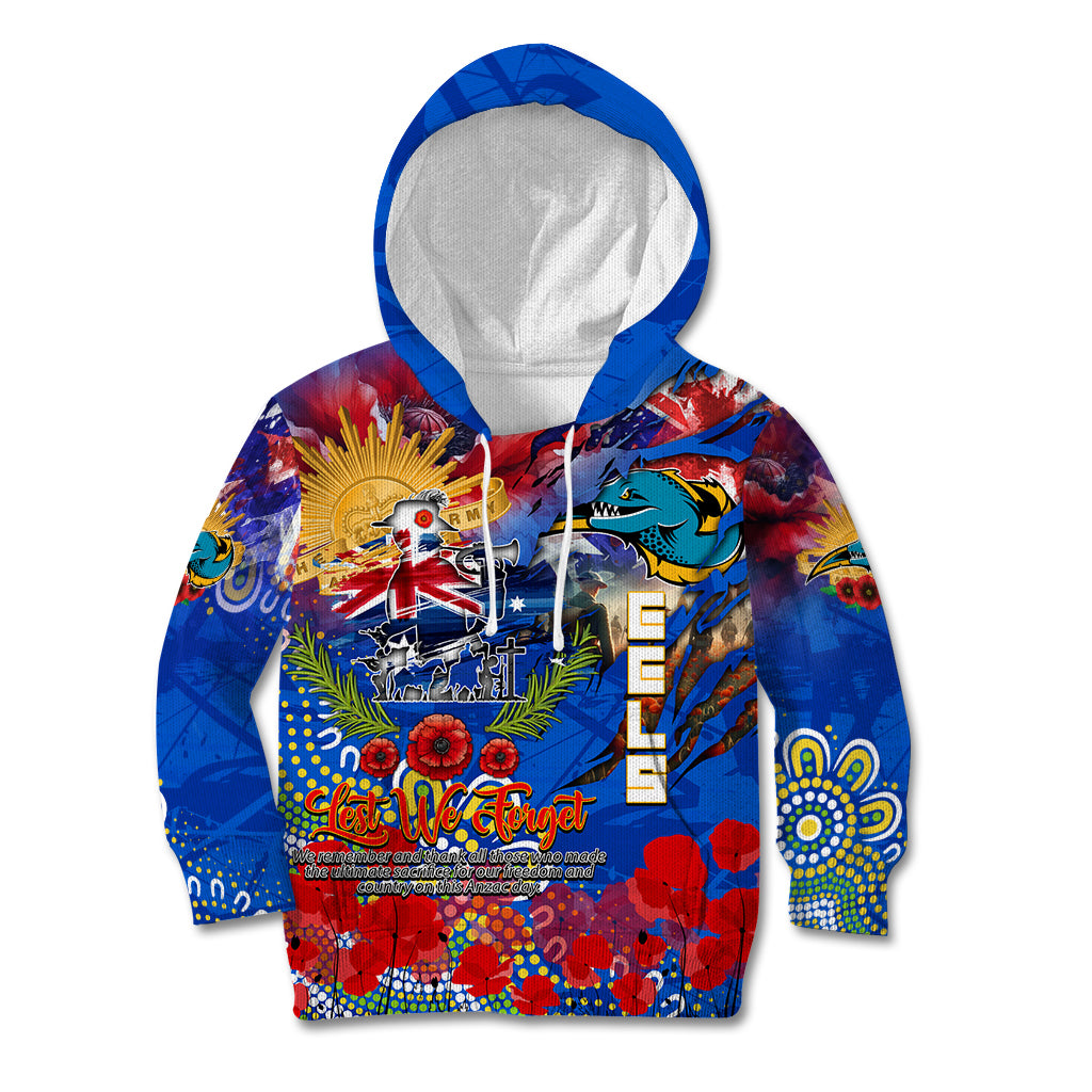 Personalised Australia Rugby Eels ANZAC Kid Hoodie Parramatta Scratch Style - Vibe Hoodie Shop