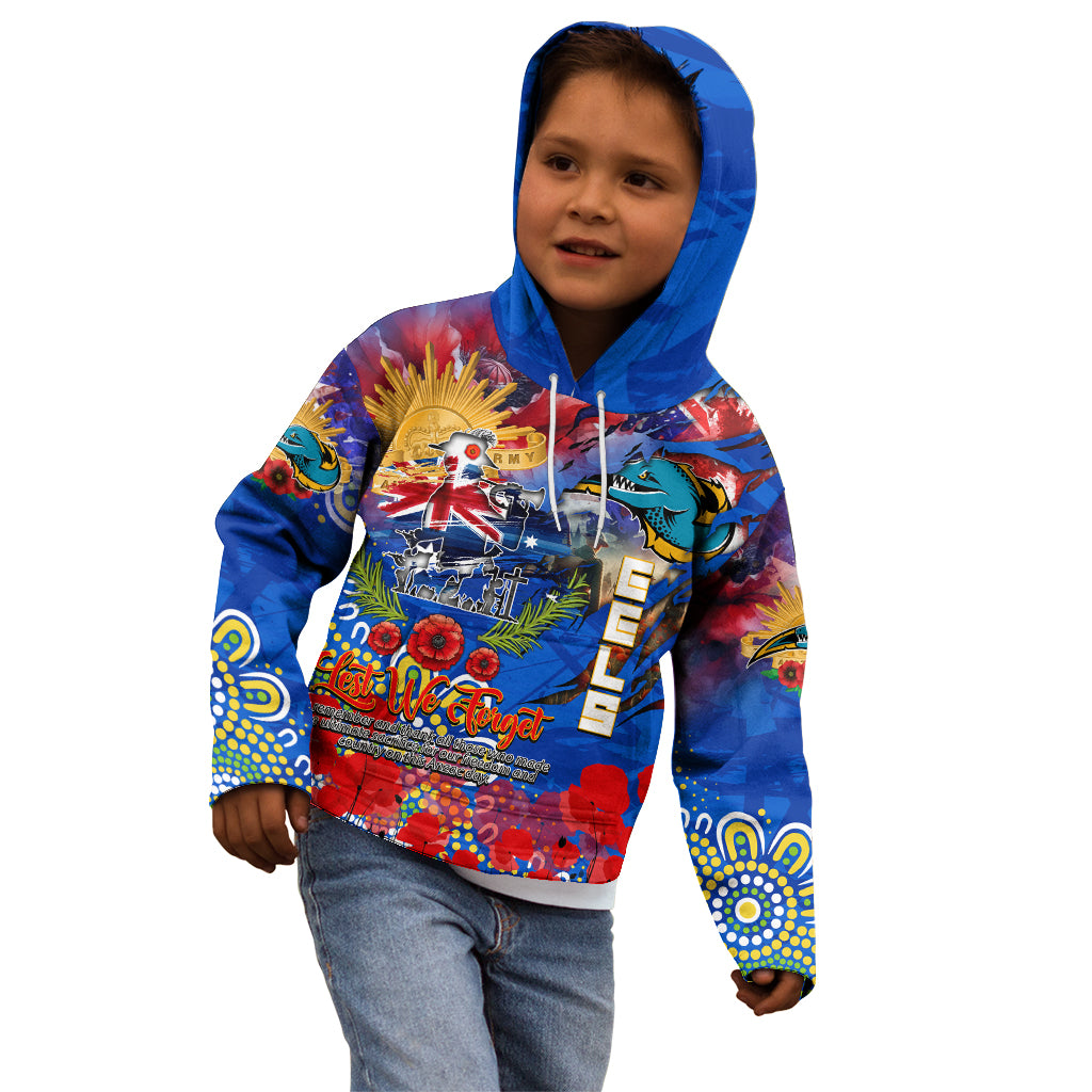 Personalised Australia Rugby Eels ANZAC Kid Hoodie Parramatta Scratch Style - Vibe Hoodie Shop