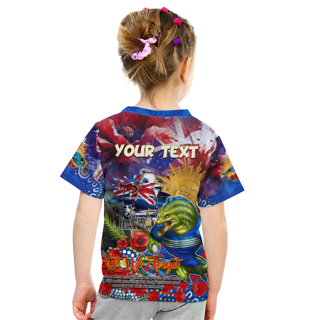 Personalised Australia Rugby Eels ANZAC Kid T Shirt Parramatta Scratch Style - Vibe Hoodie Shop