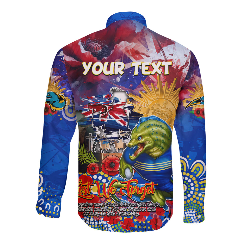 Personalised Australia Rugby Eels ANZAC Long Sleeve Button Shirt Parramatta Scratch Style - Vibe Hoodie Shop