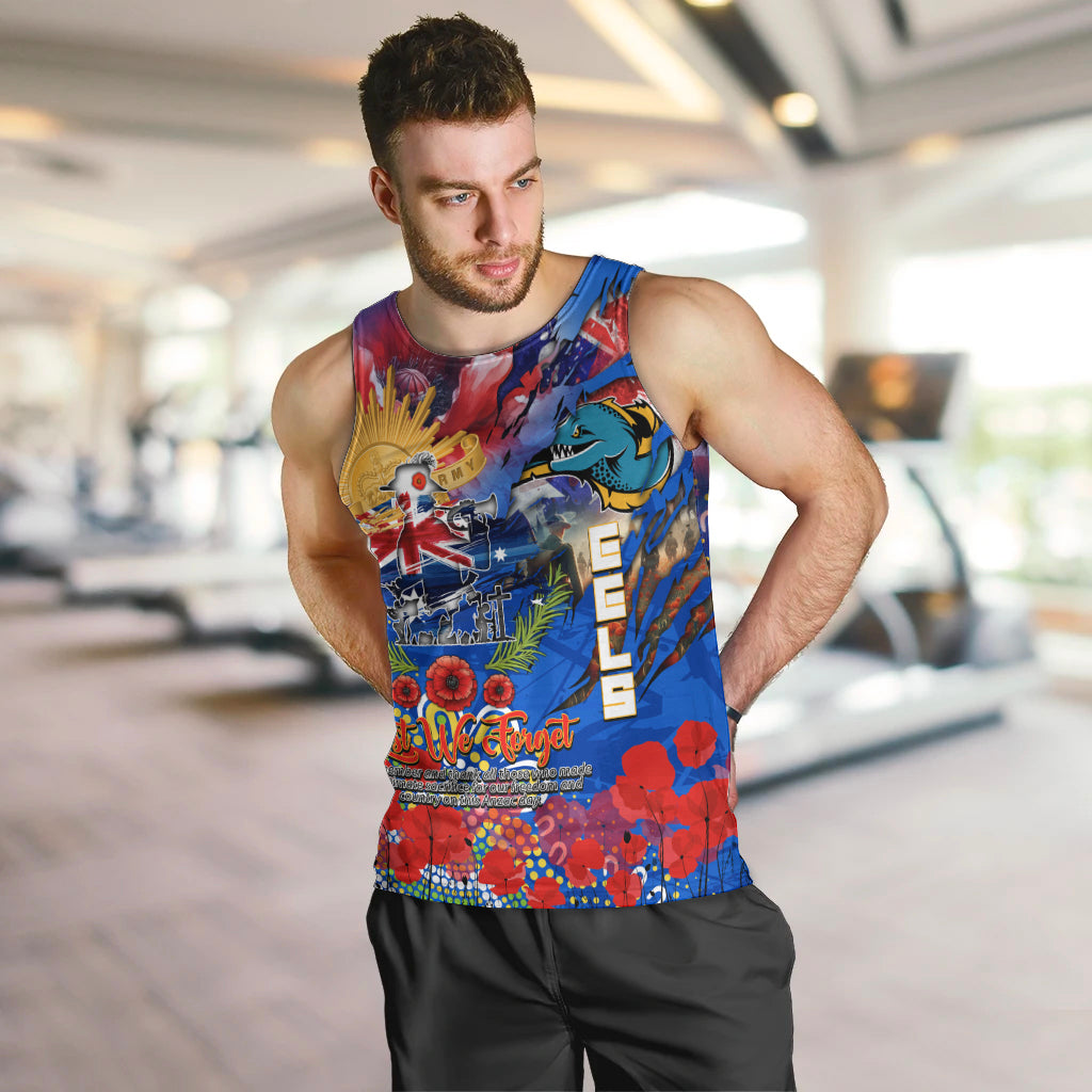 Personalised Australia Rugby Eels ANZAC Men Tank Top Parramatta Scratch Style - Vibe Hoodie Shop