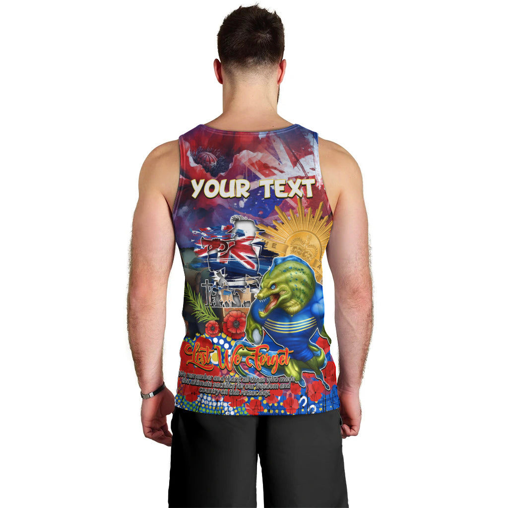 Personalised Australia Rugby Eels ANZAC Men Tank Top Parramatta Scratch Style - Vibe Hoodie Shop