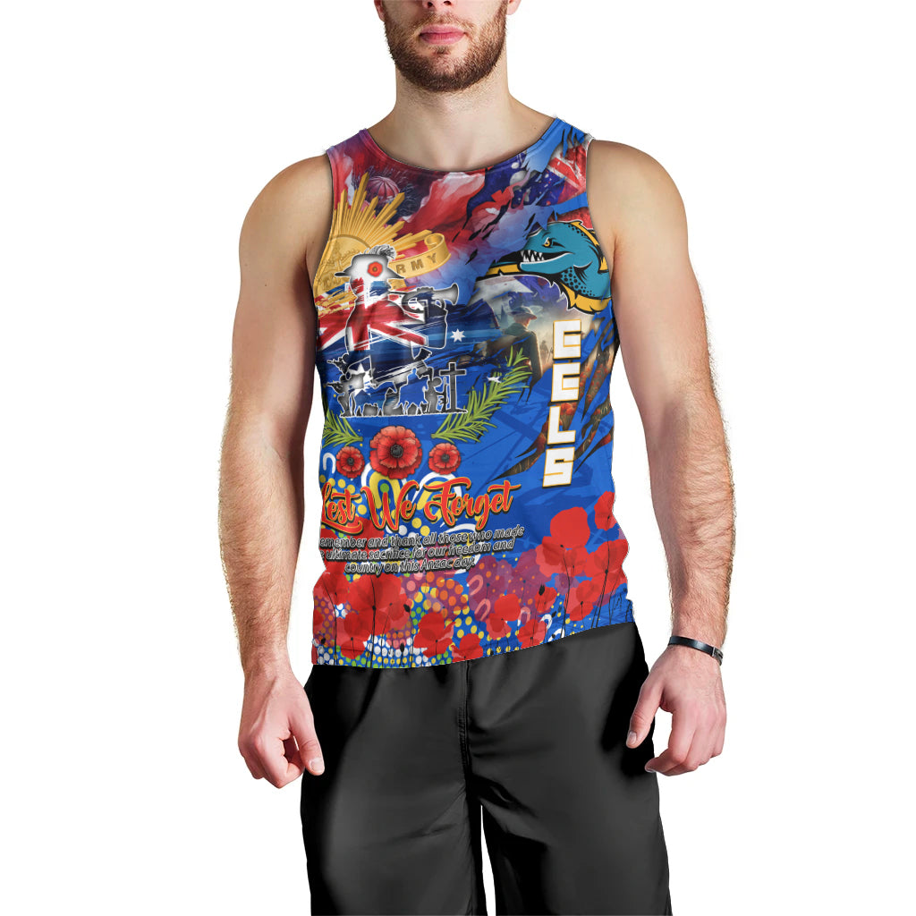 Personalised Australia Rugby Eels ANZAC Men Tank Top Parramatta Scratch Style - Vibe Hoodie Shop