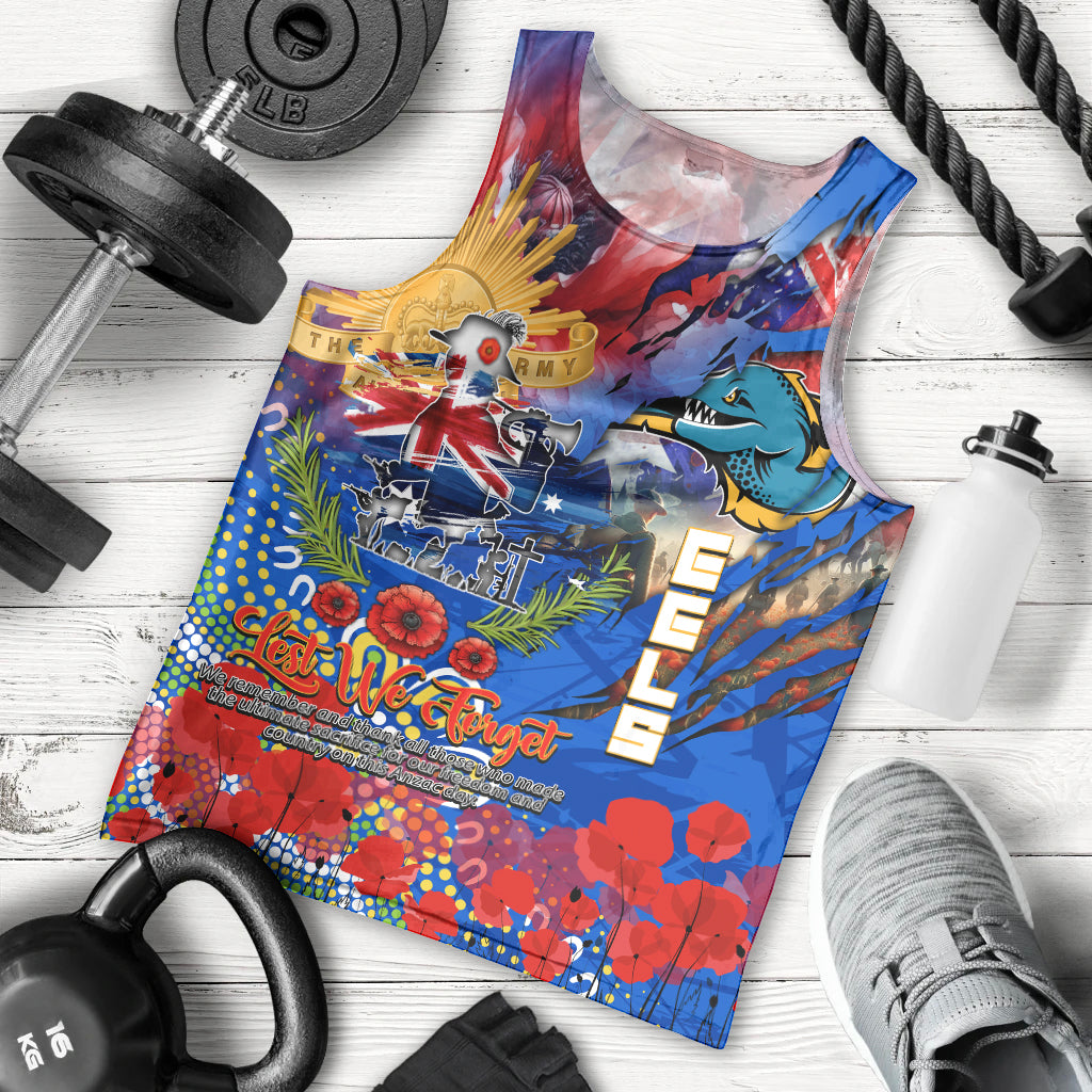 Personalised Australia Rugby Eels ANZAC Men Tank Top Parramatta Scratch Style - Vibe Hoodie Shop