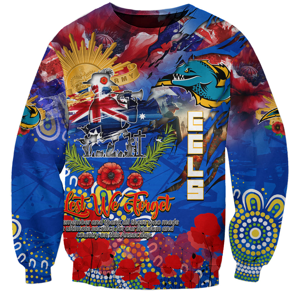 Personalised Australia Rugby Eels ANZAC Sweatshirt Parramatta Scratch Style - Vibe Hoodie Shop