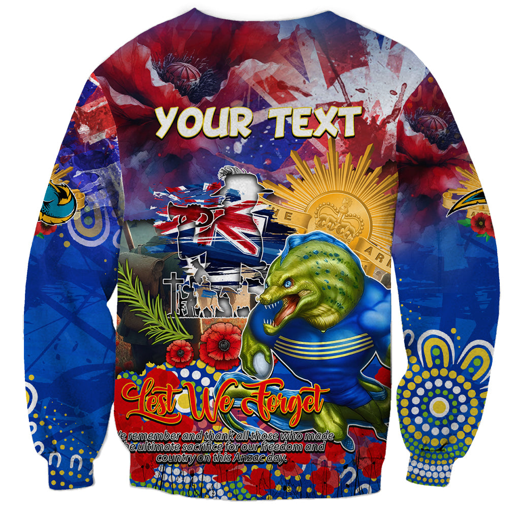 Personalised Australia Rugby Eels ANZAC Sweatshirt Parramatta Scratch Style - Vibe Hoodie Shop