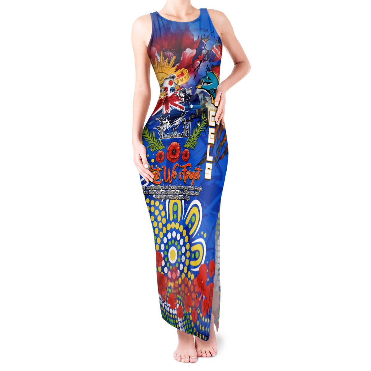 Personalised Australia Rugby Eels ANZAC Tank Maxi Dress Parramatta Scratch Style