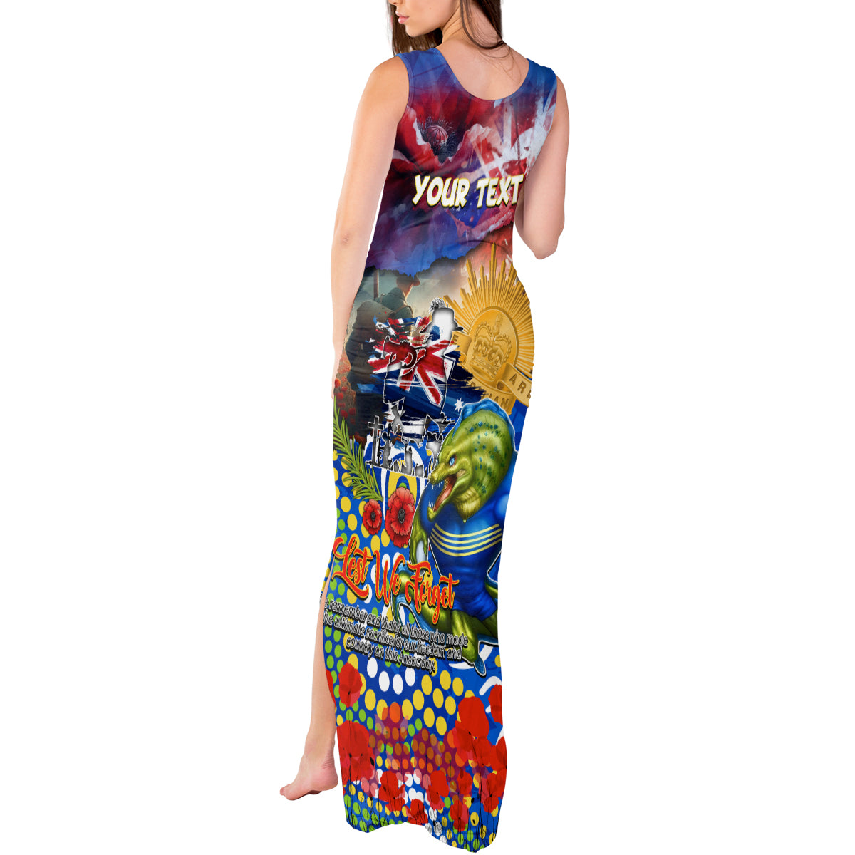 Personalised Australia Rugby Eels ANZAC Tank Maxi Dress Parramatta Scratch Style