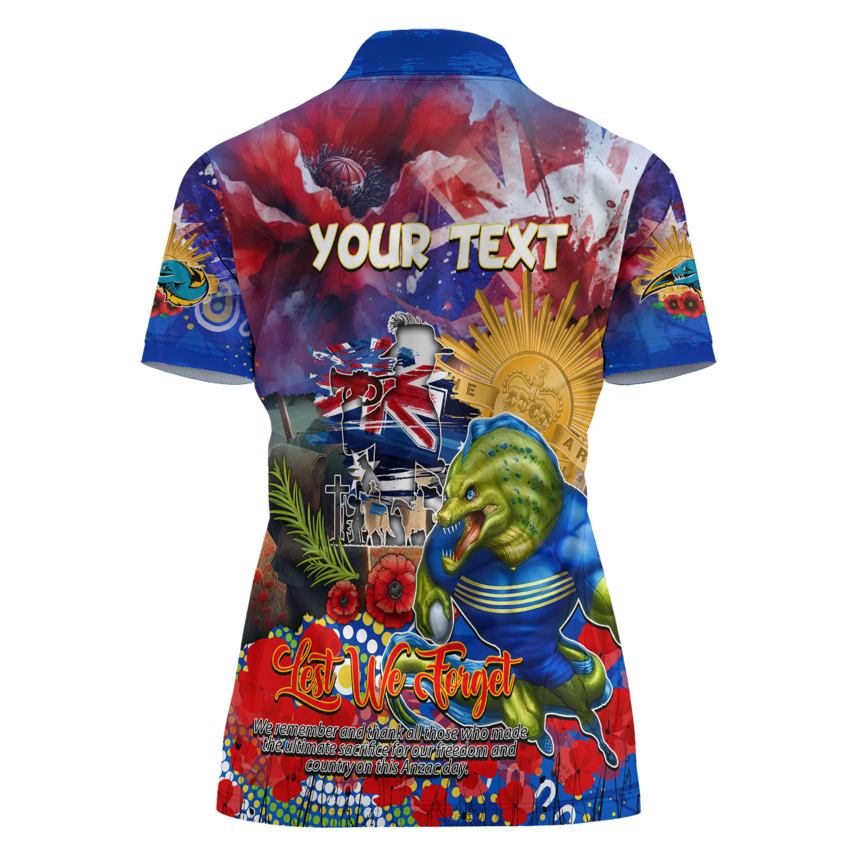 Personalised Australia Rugby Eels ANZAC Women Polo Shirt Parramatta Scratch Style - Vibe Hoodie Shop