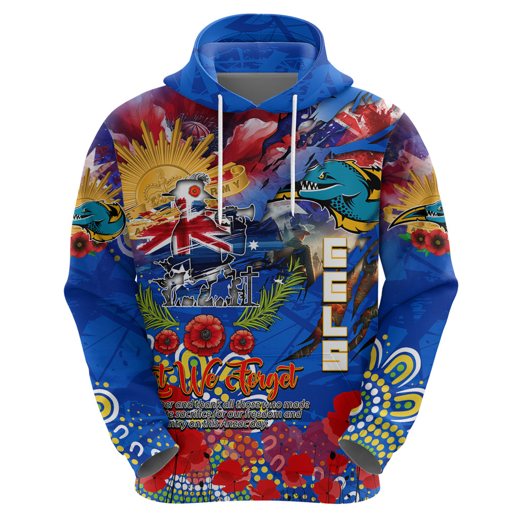 Personalised Australia Rugby Eels ANZAC Zip Hoodie Parramatta Scratch Style - Vibe Hoodie Shop