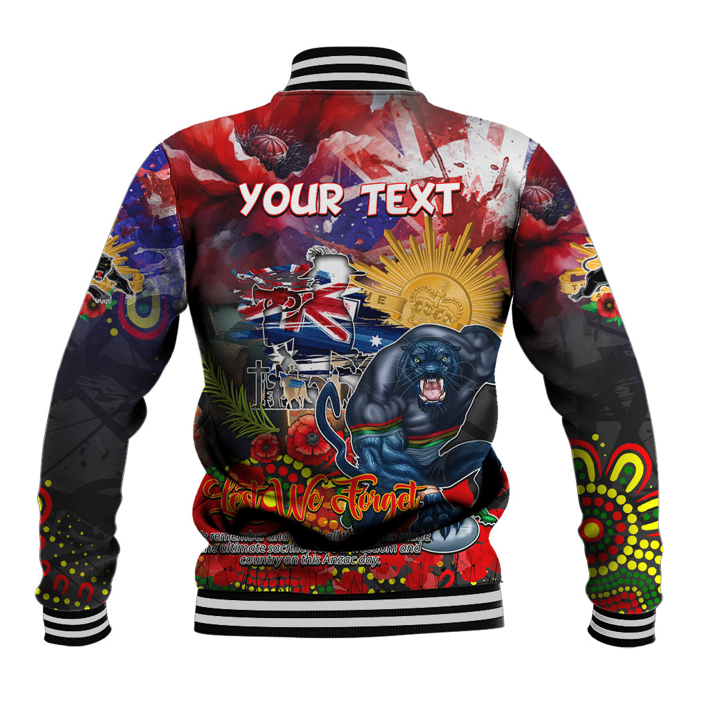 Personalised Australia Rugby Panthers ANZAC Baseball Jacket Penrith Scratch Style - Vibe Hoodie Shop