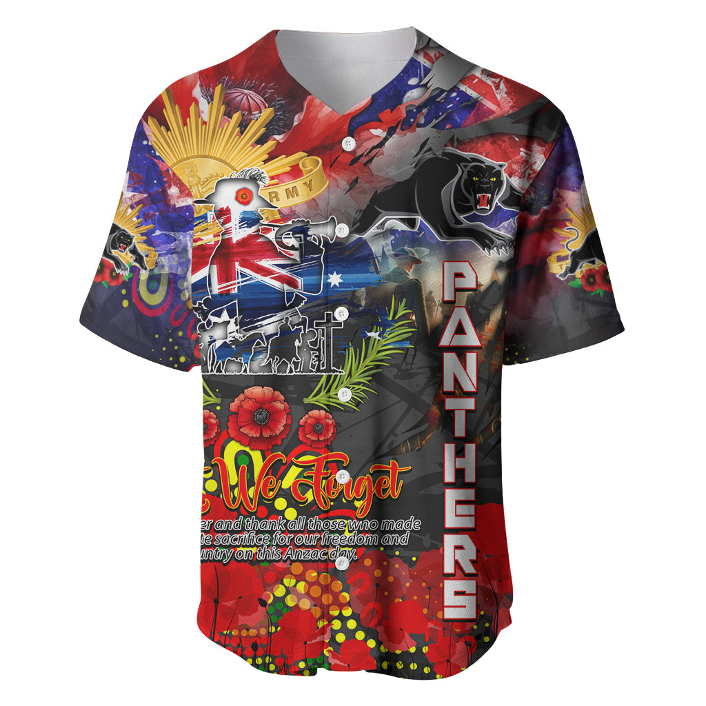 Personalised Australia Rugby Panthers ANZAC Baseball Jersey Penrith Scratch Style - Vibe Hoodie Shop