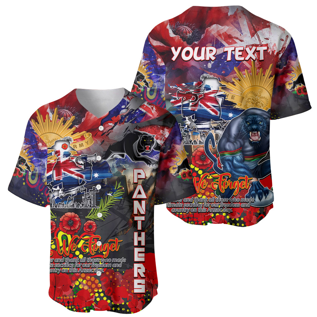Personalised Australia Rugby Panthers ANZAC Baseball Jersey Penrith Scratch Style - Vibe Hoodie Shop