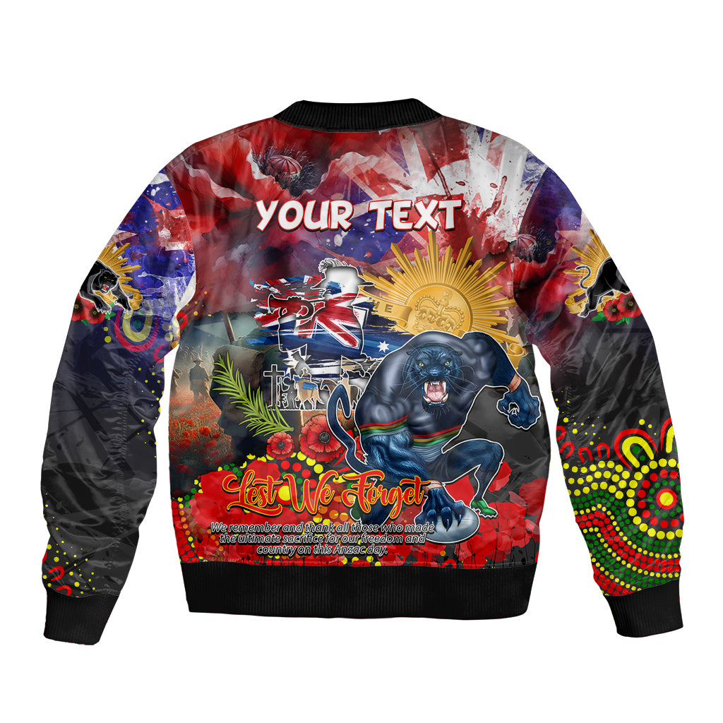Personalised Australia Rugby Panthers ANZAC Bomber Jacket Penrith Scratch Style - Vibe Hoodie Shop