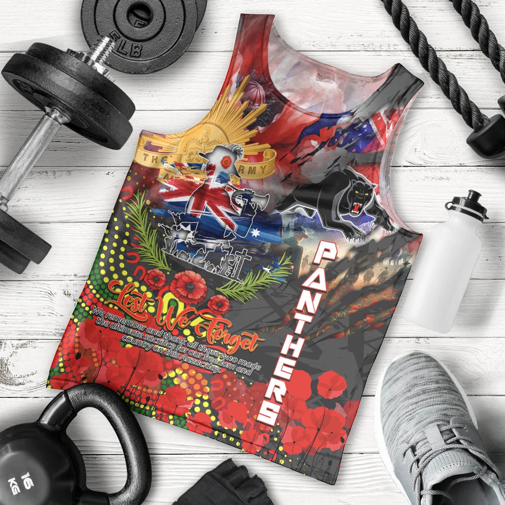 Personalised Australia Rugby Panthers ANZAC Men Tank Top Penrith Scratch Style - Vibe Hoodie Shop
