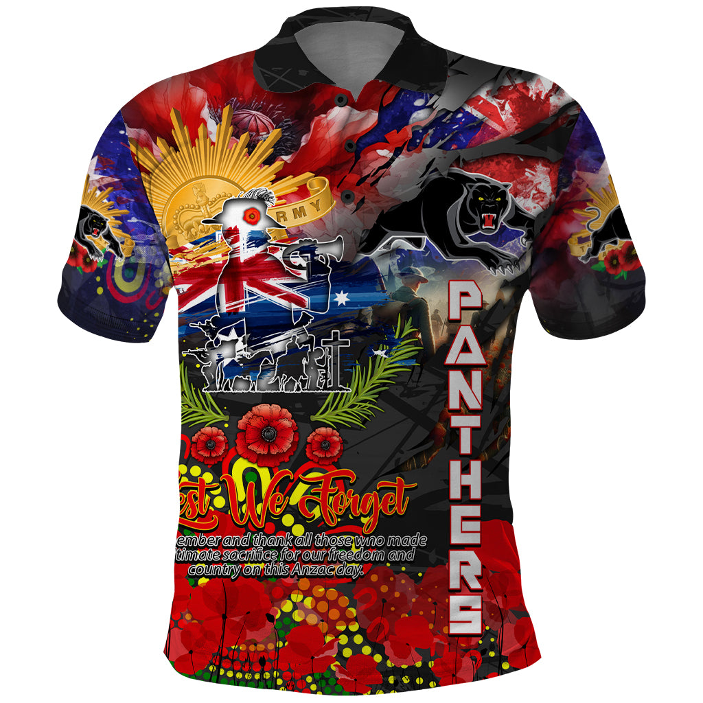 Personalised Australia Rugby Panthers ANZAC Polo Shirt Penrith Scratch Style - Vibe Hoodie Shop