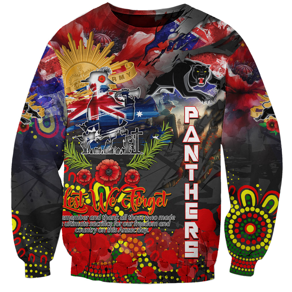 Personalised Australia Rugby Panthers ANZAC Sweatshirt Penrith Scratch Style - Vibe Hoodie Shop