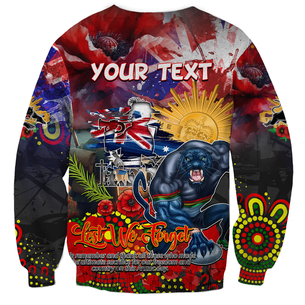 Personalised Australia Rugby Panthers ANZAC Sweatshirt Penrith Scratch Style - Vibe Hoodie Shop
