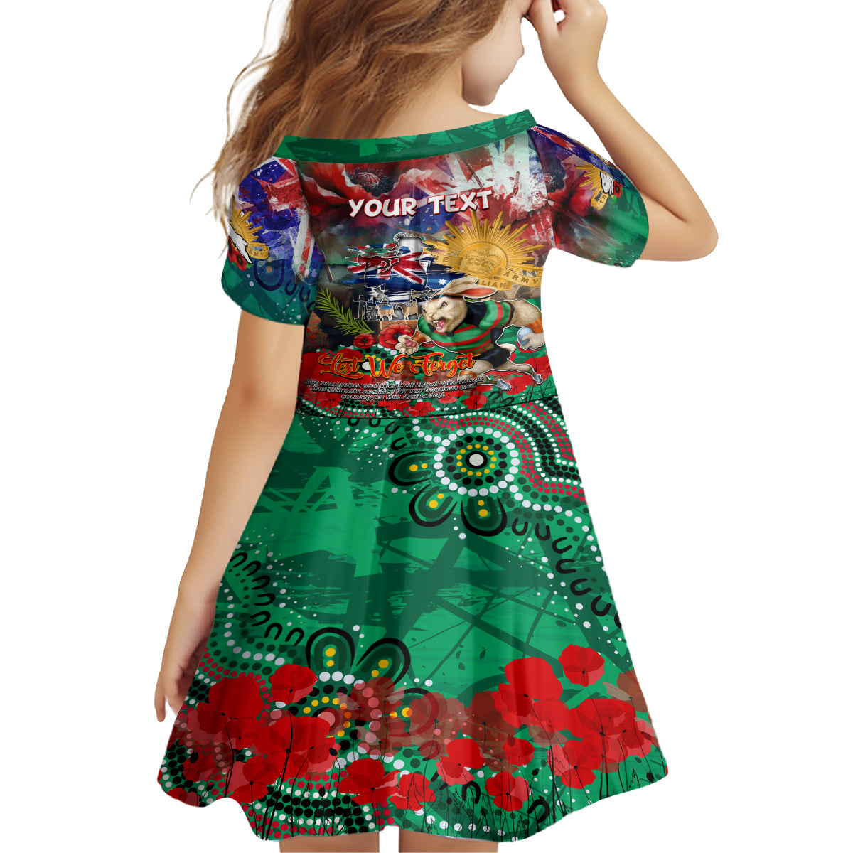 Personalised Australia Rugby Rabbitohs ANZAC Family Matching Tank Maxi Dress and Hawaiian Shirt South Sydney Scratch Style