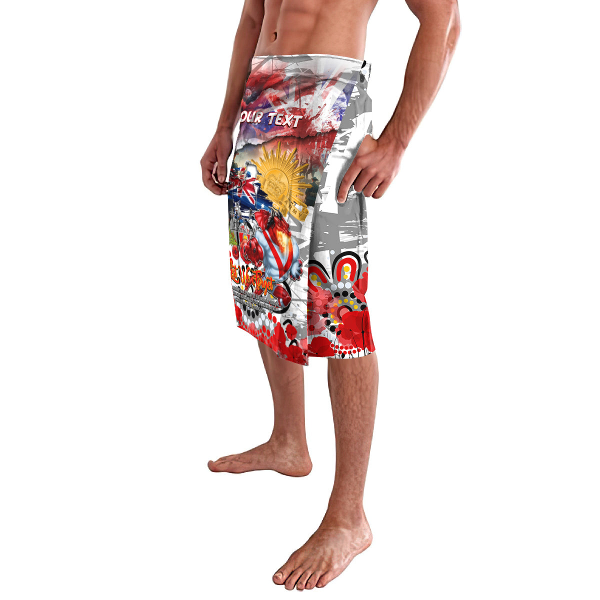 Personalised Australia Rugby Dragons ANZAC Lavalava St George Illawarra Scratch Style