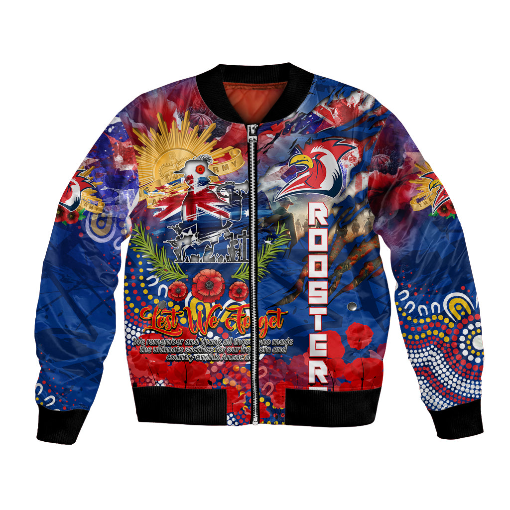 Personalised Australia Rugby Roosters ANZAC Bomber Jacket Sydney Scratch Style - Vibe Hoodie Shop