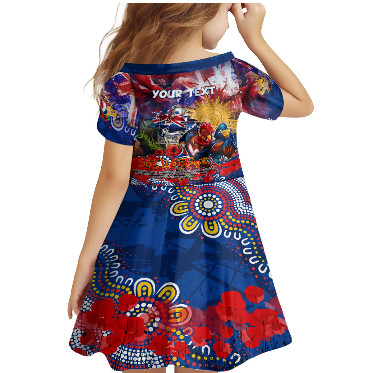 Personalised Australia Rugby Roosters ANZAC Family Matching Mermaid Dress and Hawaiian Shirt Sydney Scratch Style