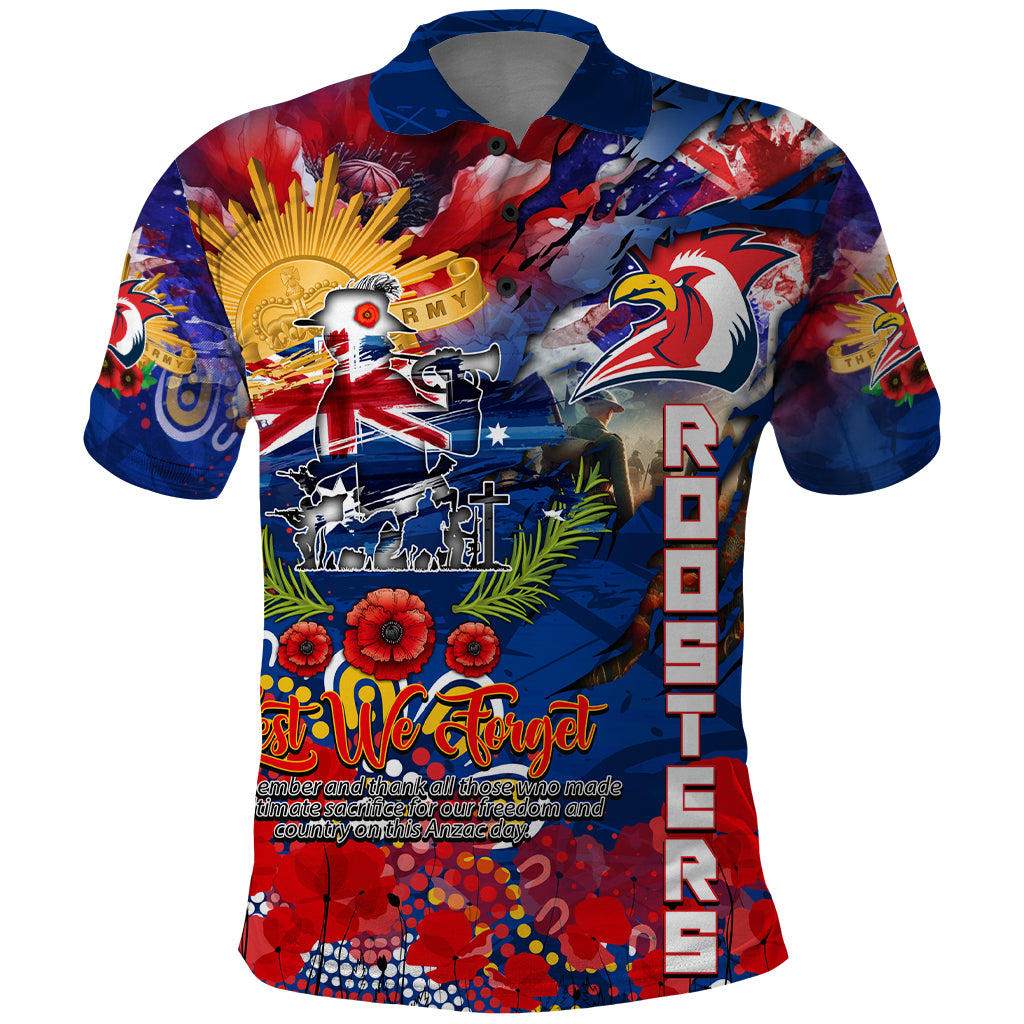 Personalised Australia Rugby Roosters ANZAC Polo Shirt Sydney Scratch Style - Vibe Hoodie Shop
