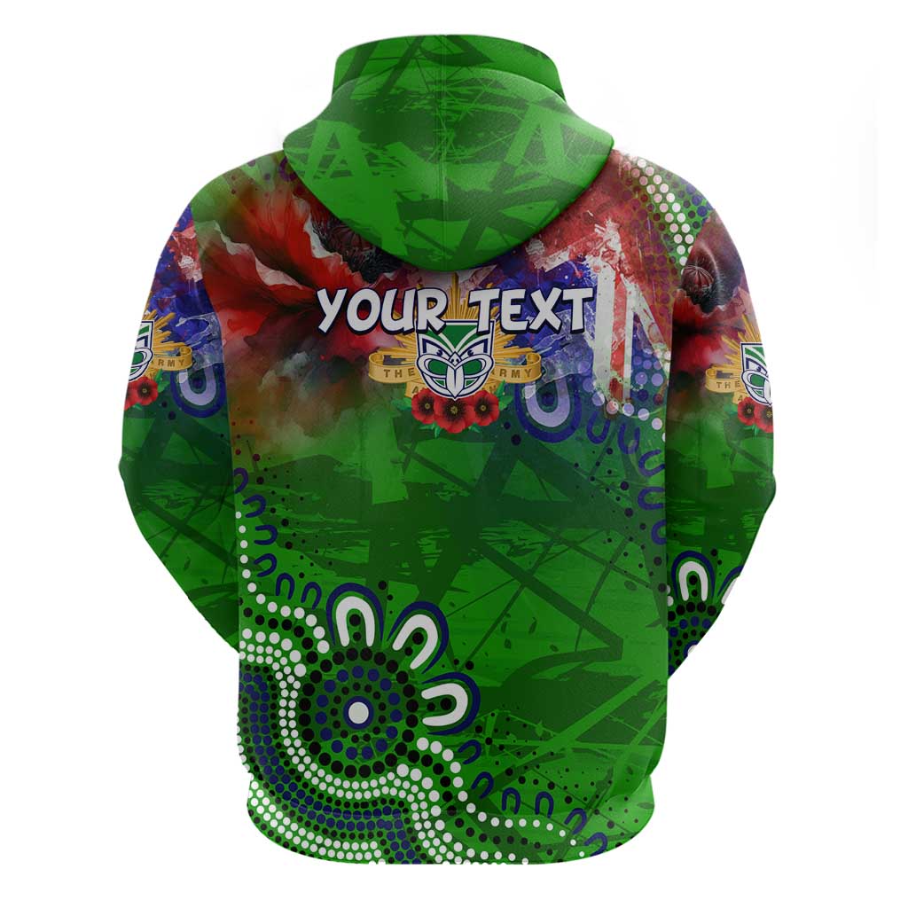 Personalised New Zealand Warriors ANZAC Hoodie Scratch Style DT02