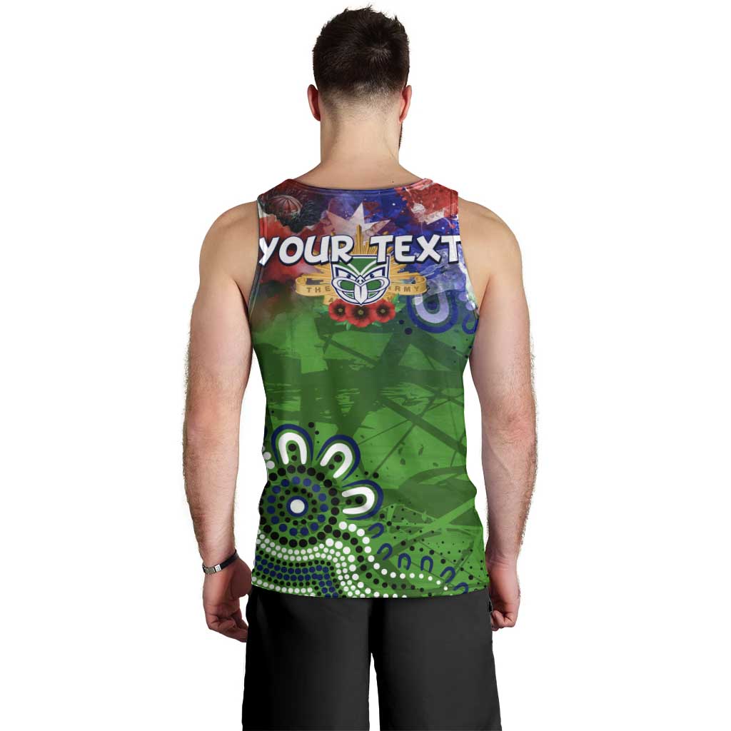 Personalised New Zealand Warriors ANZAC Men Tank Top Scratch Style DT02