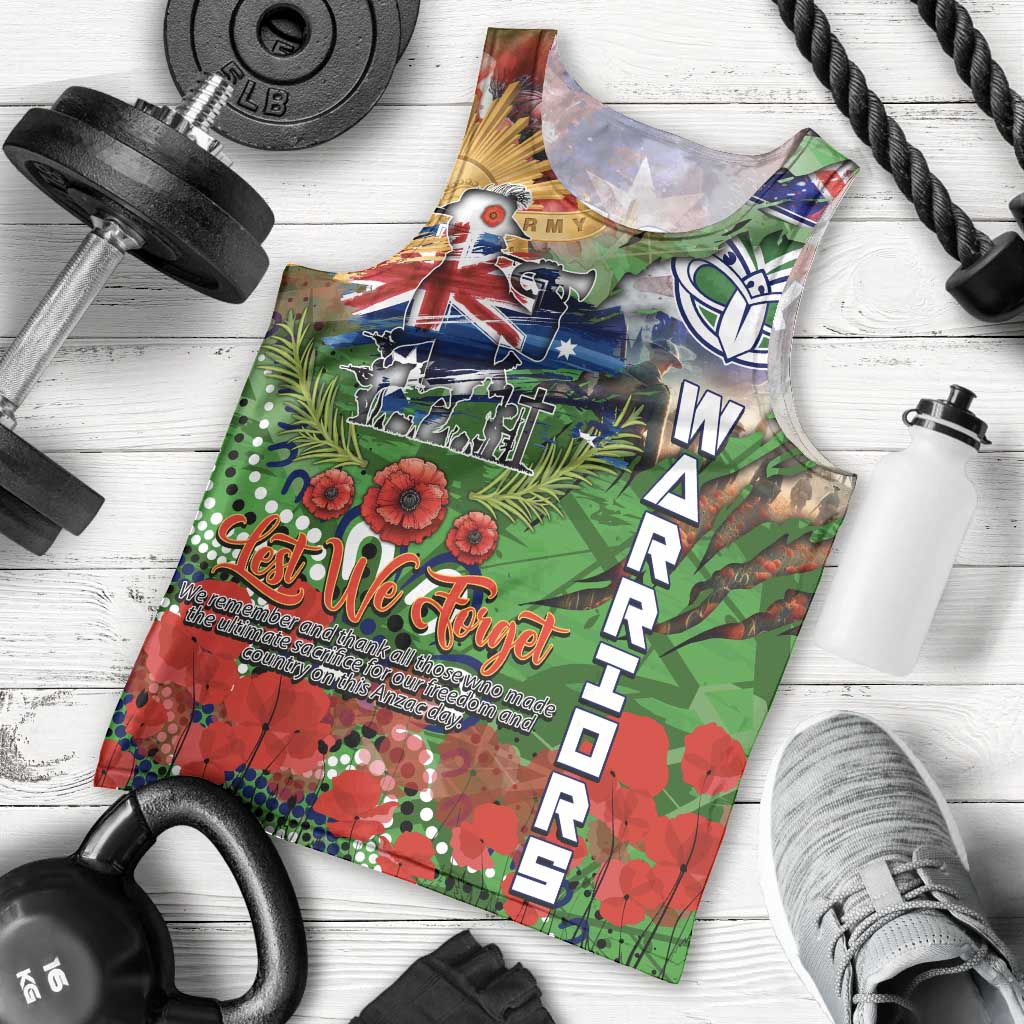 Personalised New Zealand Warriors ANZAC Men Tank Top Scratch Style DT02
