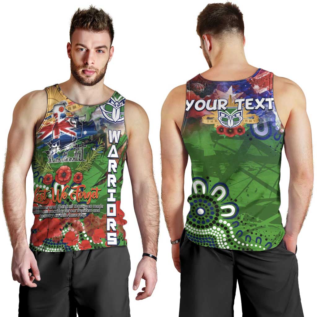 Personalised New Zealand Warriors ANZAC Men Tank Top Scratch Style DT02