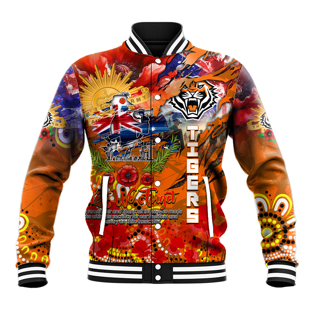 Personalised Australia Rugby Tigers ANZAC Baseball Jacket Wests Scratch Style - Vibe Hoodie Shop