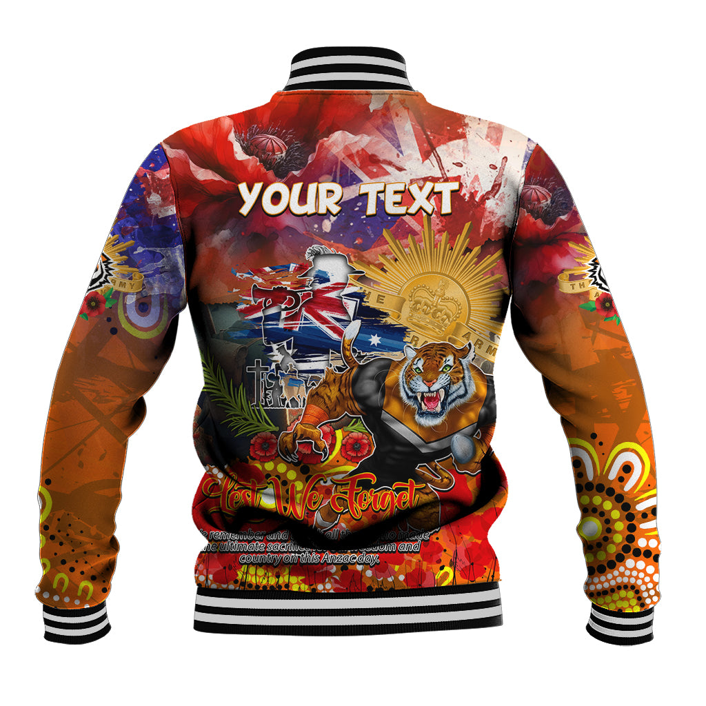 Personalised Australia Rugby Tigers ANZAC Baseball Jacket Wests Scratch Style - Vibe Hoodie Shop