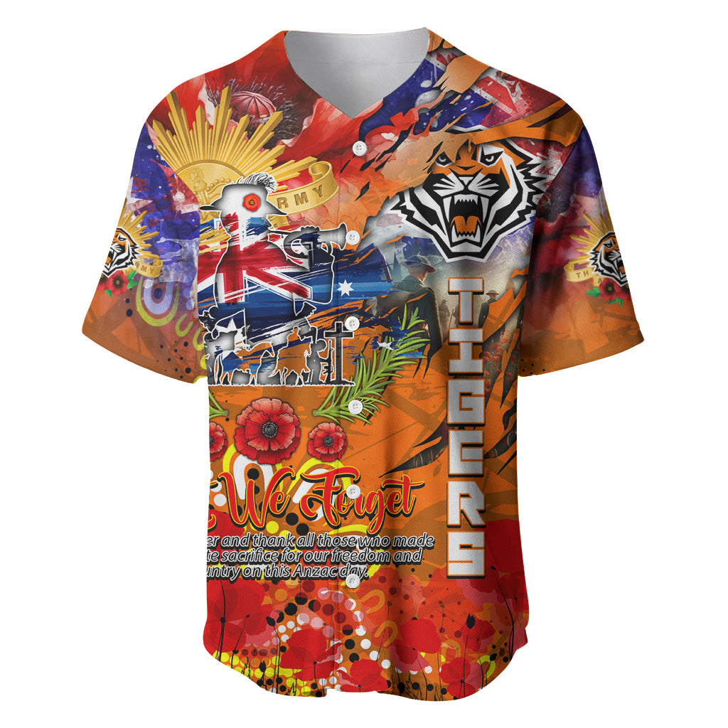Personalised Australia Rugby Tigers ANZAC Baseball Jersey Wests Scratch Style - Vibe Hoodie Shop