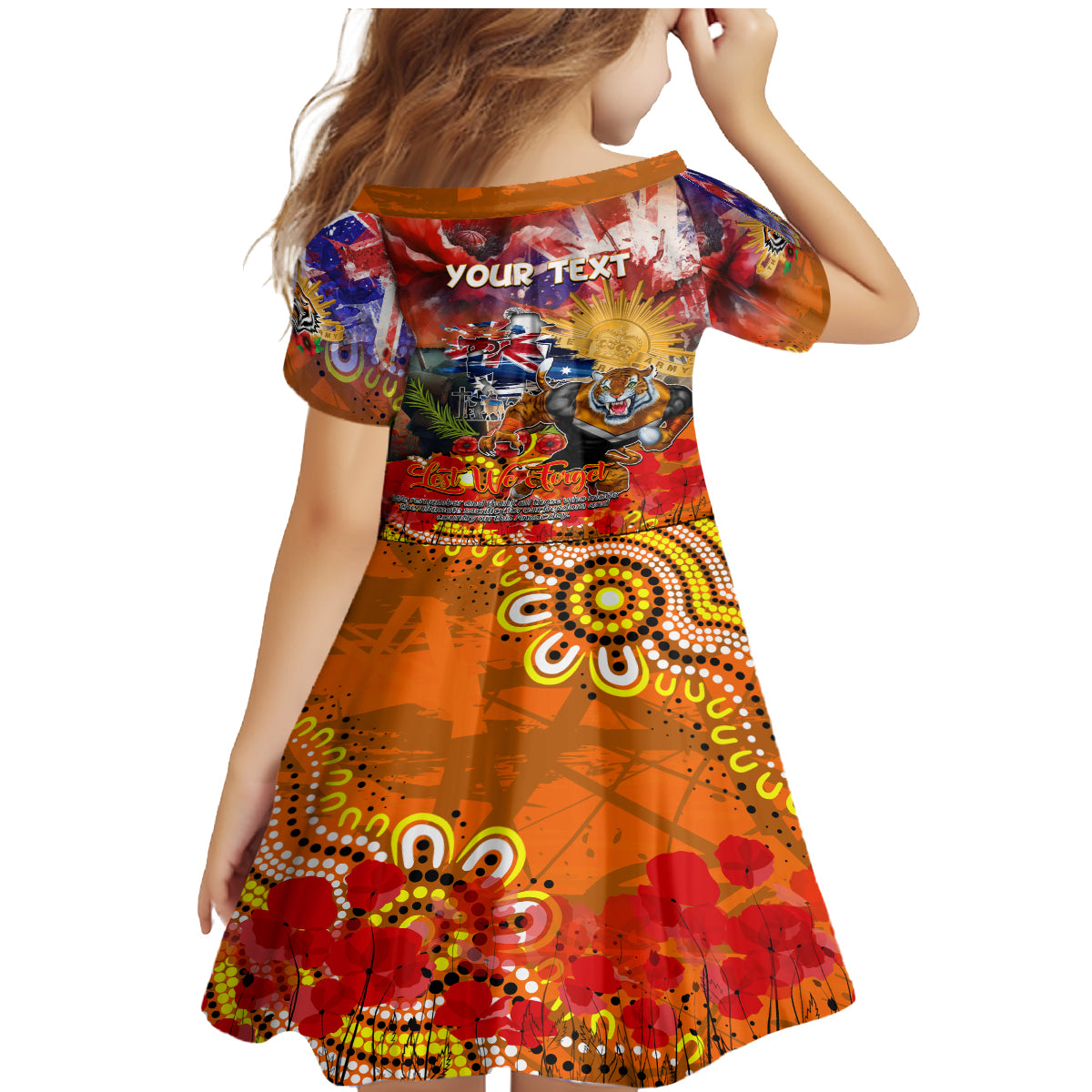 Personalised Australia Rugby Tigers ANZAC Family Matching Mermaid Dress and Hawaiian Shirt Wests Scratch Style
