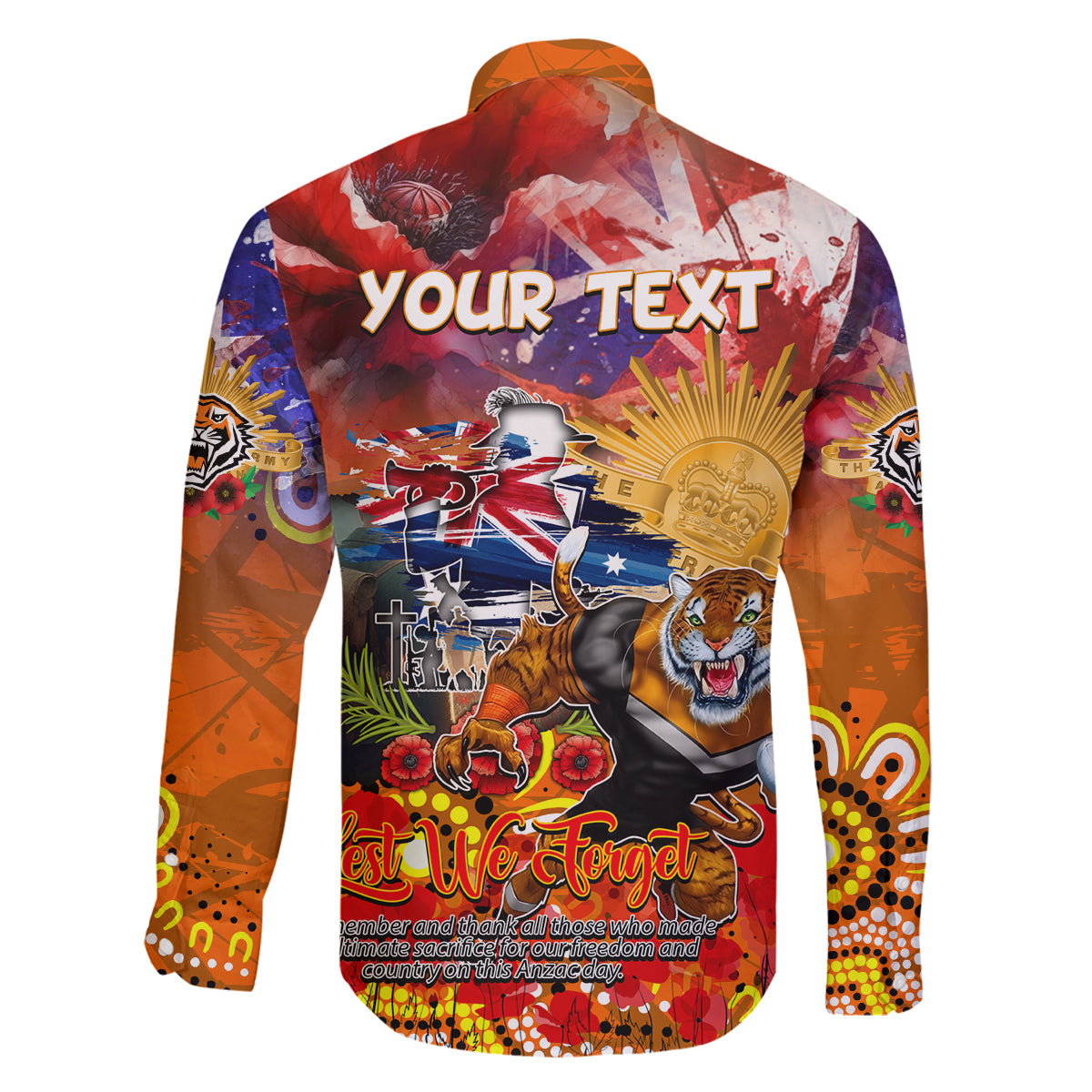 Personalised Australia Rugby Tigers ANZAC Family Matching Tank Maxi Dress and Hawaiian Shirt Wests Scratch Style