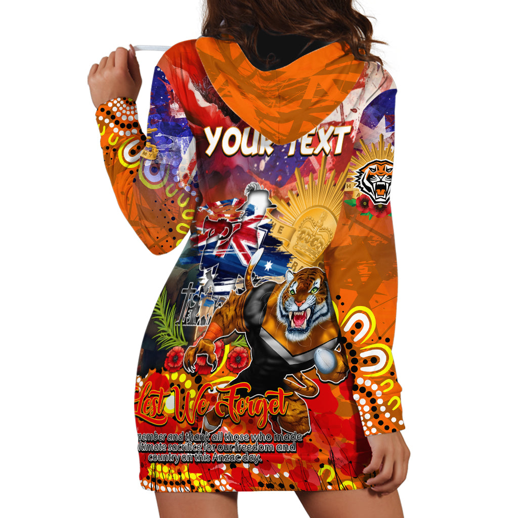 Personalised Australia Rugby Tigers ANZAC Hoodie Dress Wests Scratch Style - Vibe Hoodie Shop