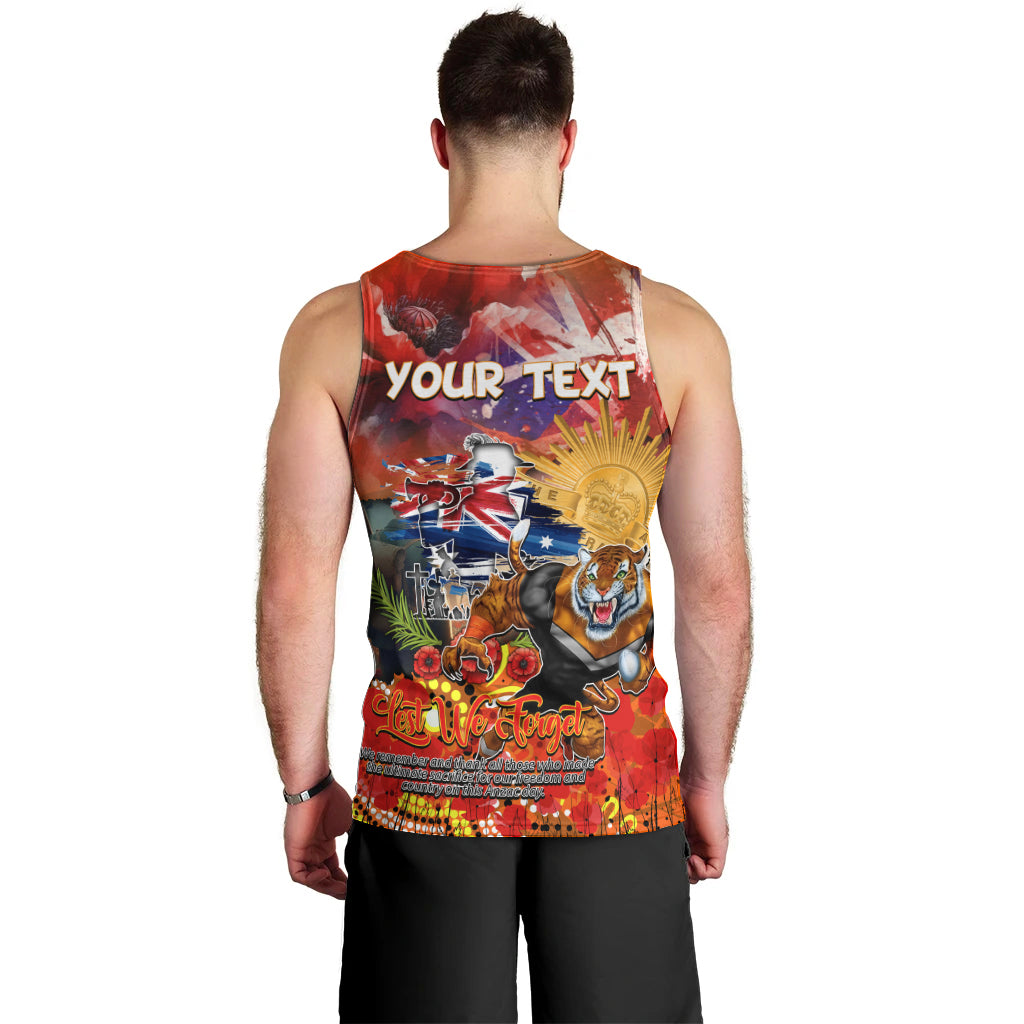 Personalised Australia Rugby Tigers ANZAC Men Tank Top Wests Scratch Style - Vibe Hoodie Shop