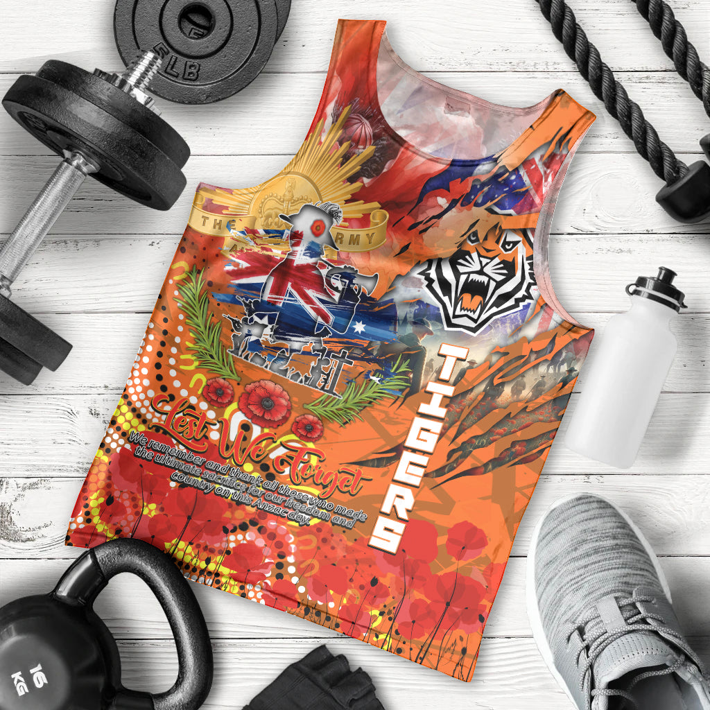 Personalised Australia Rugby Tigers ANZAC Men Tank Top Wests Scratch Style - Vibe Hoodie Shop