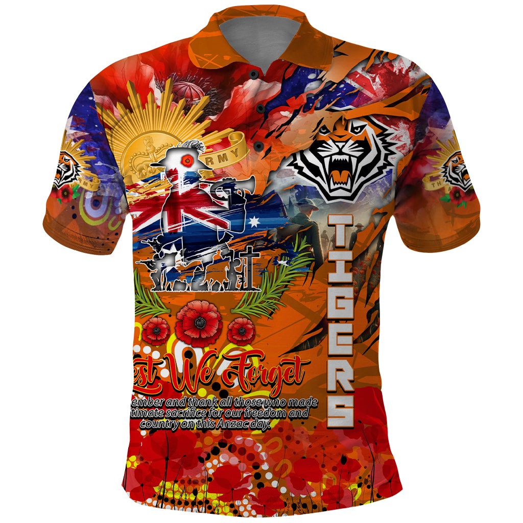 Personalised Australia Rugby Tigers ANZAC Polo Shirt Wests Scratch Style - Vibe Hoodie Shop