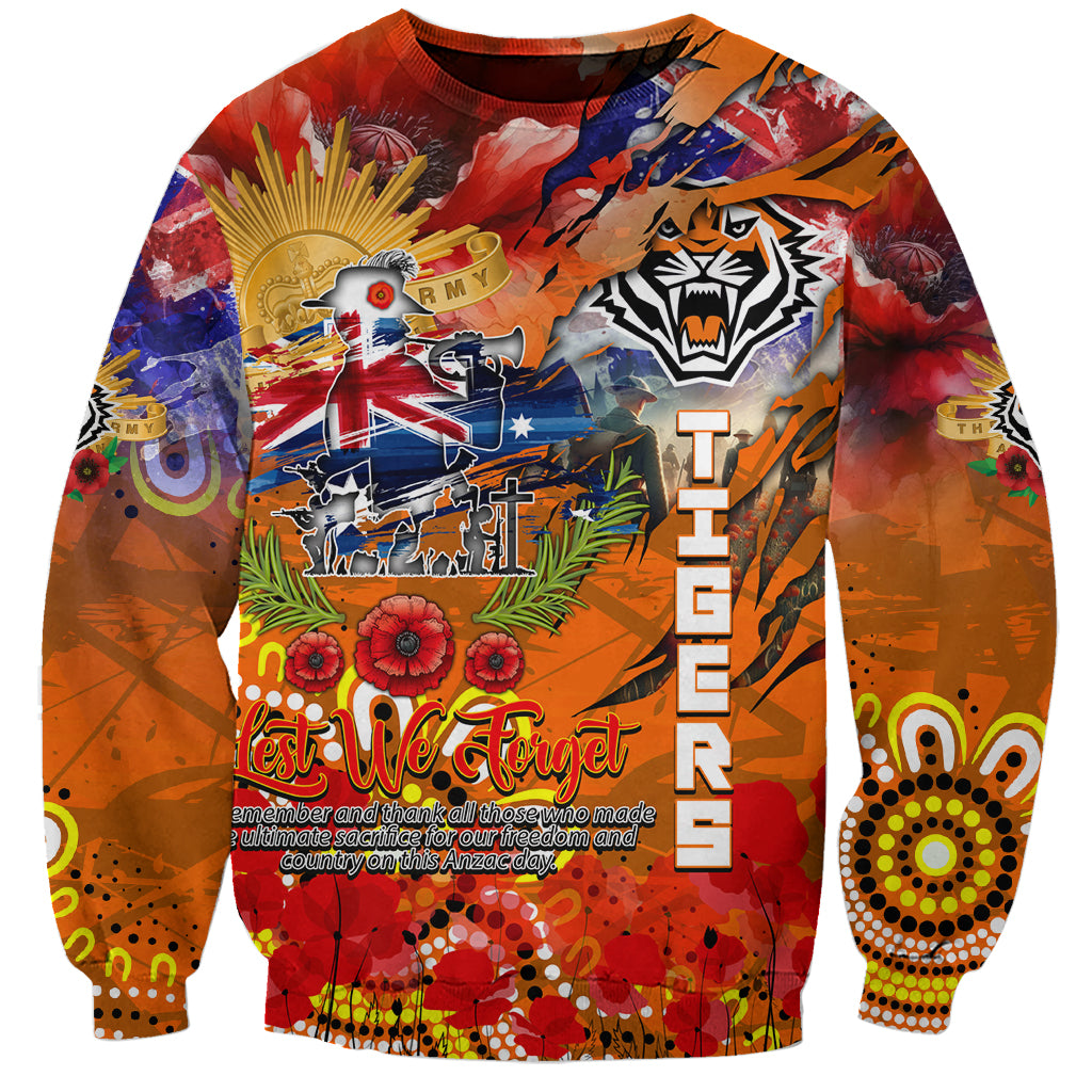 Personalised Australia Rugby Tigers ANZAC Sweatshirt Wests Scratch Style - Vibe Hoodie Shop