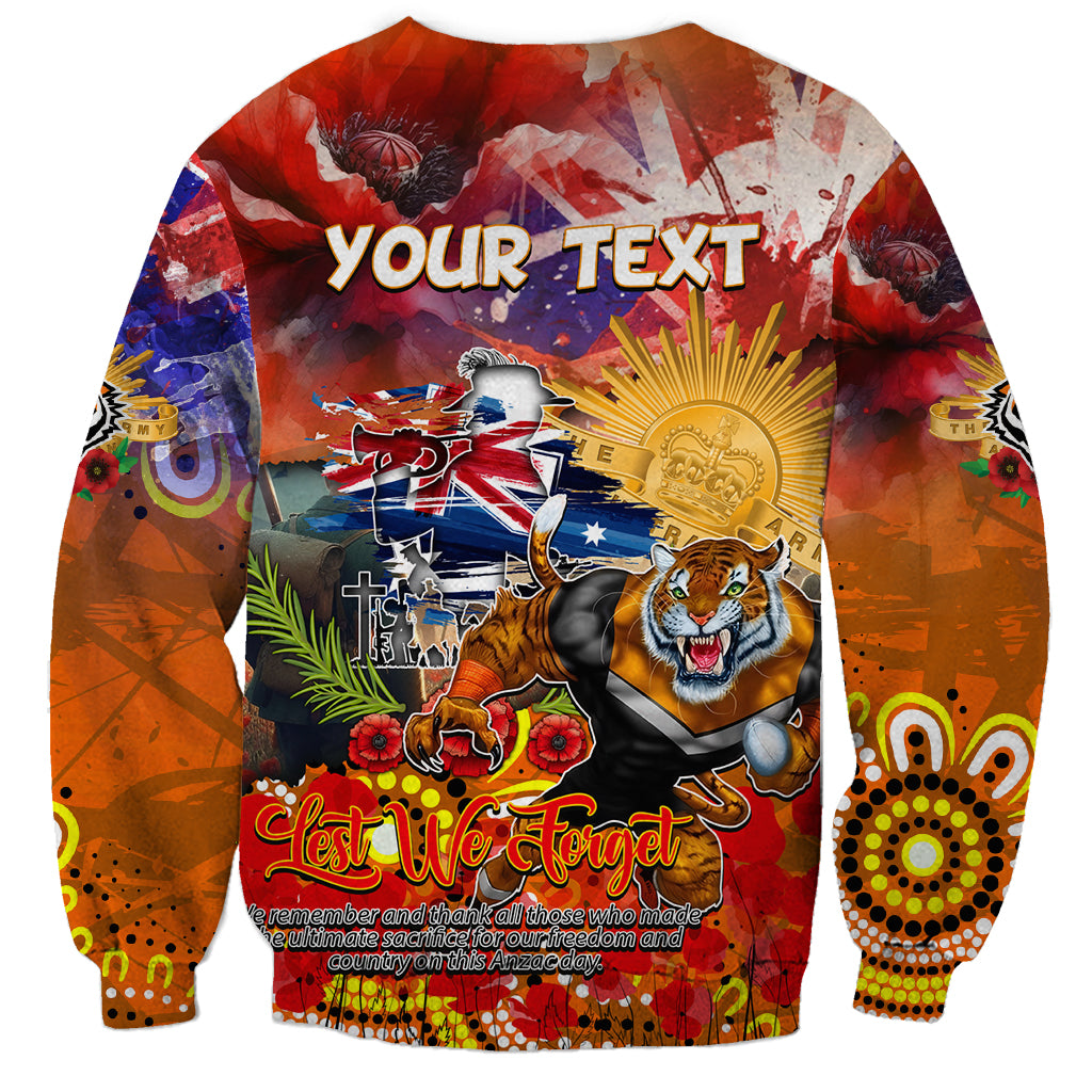 Personalised Australia Rugby Tigers ANZAC Sweatshirt Wests Scratch Style - Vibe Hoodie Shop