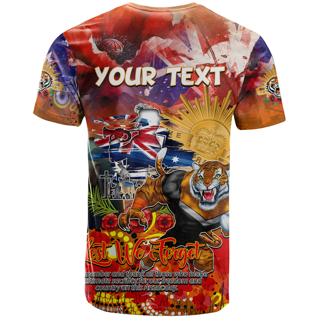 Personalised Australia Rugby Tigers ANZAC T Shirt Wests Scratch Style - Vibe Hoodie Shop