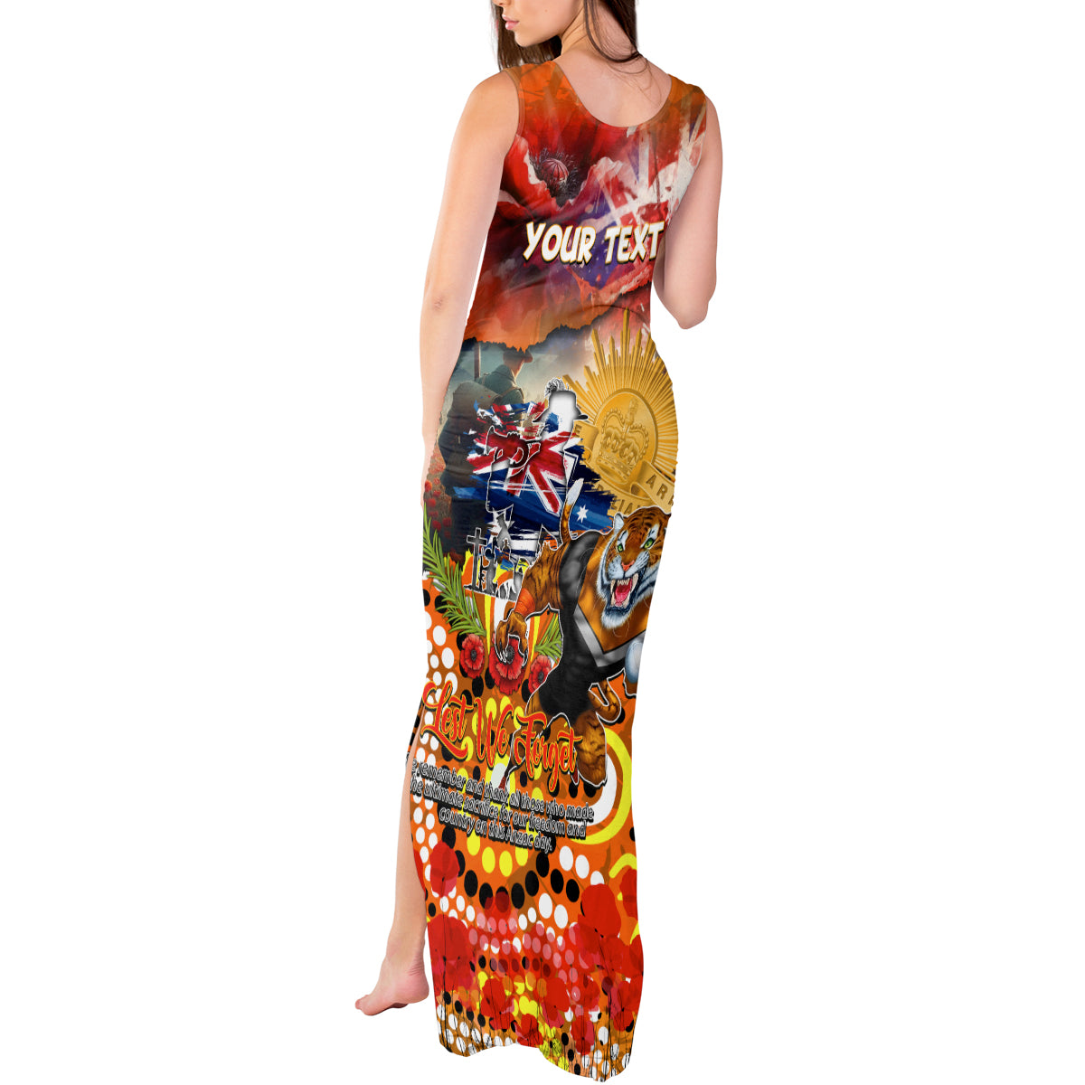 Personalised Australia Rugby Tigers ANZAC Tank Maxi Dress Wests Scratch Style