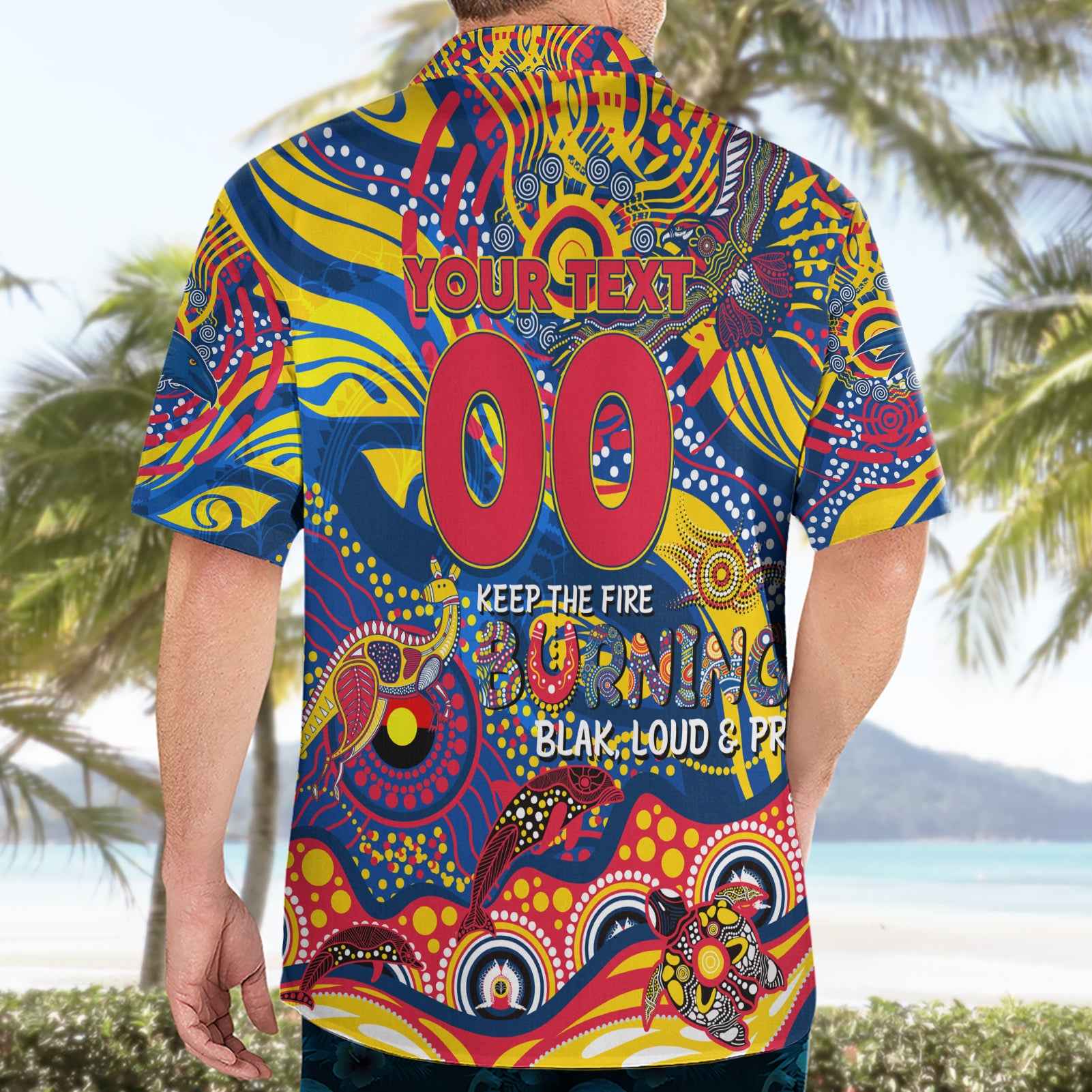 Custom NAIDOC Week 2024 Crows Hawaiian Shirt Aboriginal Animals Keep The Fire Burning - Vibe Hoodie Shop