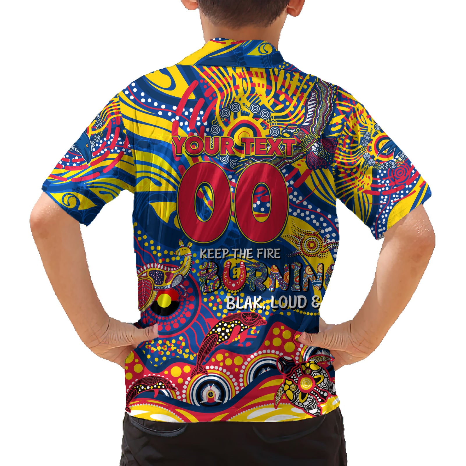 Custom NAIDOC Week 2024 Crows Hawaiian Shirt Aboriginal Animals Keep The Fire Burning - Vibe Hoodie Shop