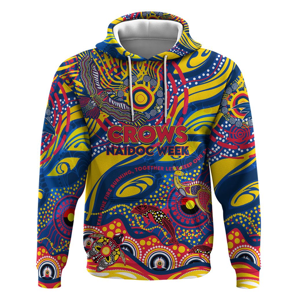 Custom NAIDOC Week 2024 Crows Hoodie Aboriginal Animals Keep The Fire Burning - Vibe Hoodie Shop