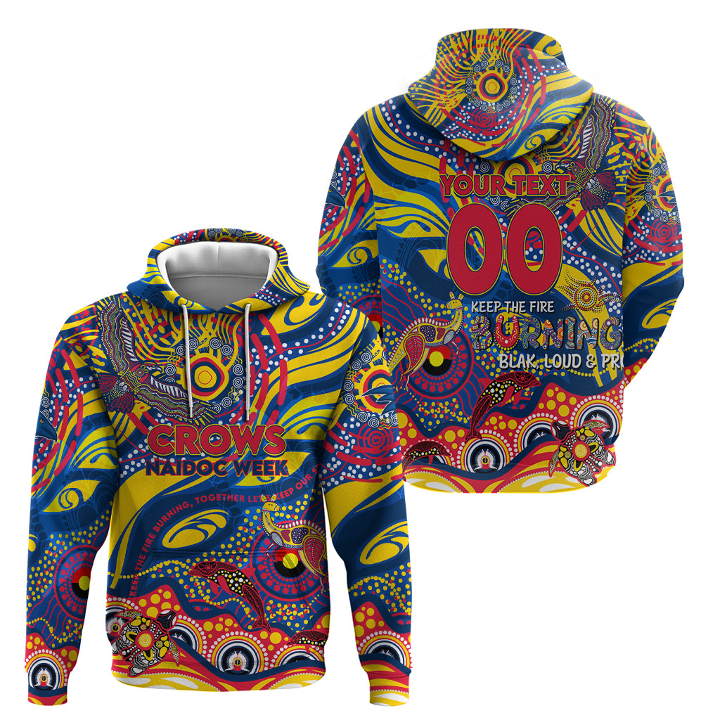 Custom NAIDOC Week 2024 Crows Hoodie Aboriginal Animals Keep The Fire Burning - Vibe Hoodie Shop